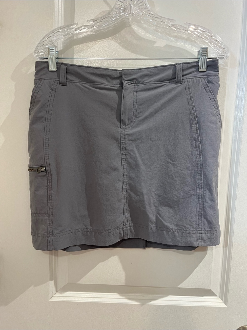 Athleta Palisade Tennis Skort Zipper Pocket Gray Sz 6 Athletic Active Pickleball